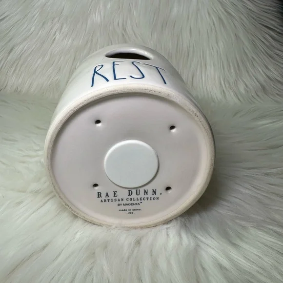 Rae Dunn White Rest Birdhouse with blue letters - Picture 3 of 3